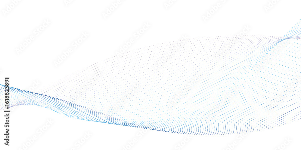 Poster abstract halftone flowing wavy colorful gradient dots shape isolated on transparent background. digi