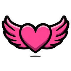 Fototapeta premium heart with wings isolated on transparent background
