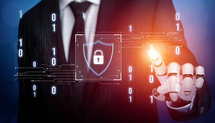 AI artificial intelligence strengthens cybersecurity with intelligent threat detection, virtual...