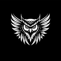 Obraz premium Owl | Black and White Vector illustration