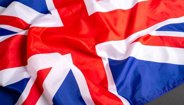 British flag (Union Jack) featuring red, white, and blue with overlapping crosses—icon of heritage, monarchy, and national symbolism.