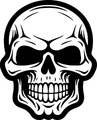 Skull - Black and White Isolated Icon - Vector illustration