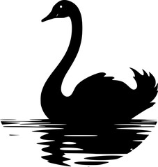 Swan | Minimalist and Simple Silhouette - Vector illustration