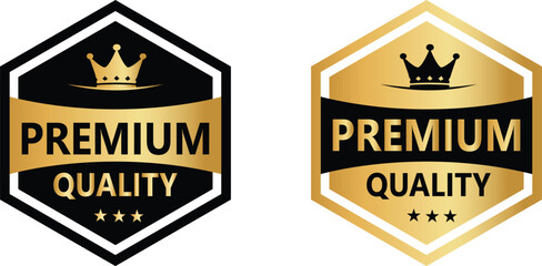 Premium Quality Label Vector – Black and Gold Luxury Badge for Packaging, Branding, and Elegant Product Design