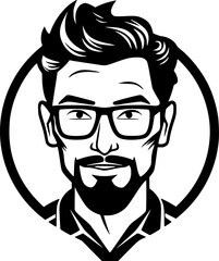 Teacher | Black and White Vector illustration