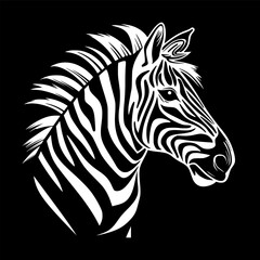 Zebra Baby - Black and White Isolated Icon - Vector illustration