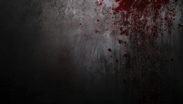 dark textured wall with dripping blood stains in horror style for halloween backdrop or haunted house design


