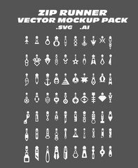 Obraz premium Zip Runner Vector Mockup Pack – Editable vector templates for lightweight zip-up jackets, perfect for activewear and streetwear collections. Includes front and back views, designed for fashion tech pa
