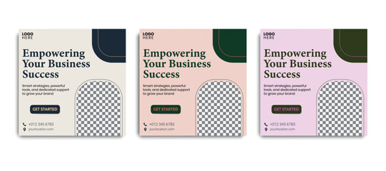 Minimalist Business Promotion Banner Set for Social Media Marketing