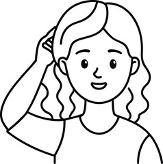 Obraz premium Flat Vector Student Profile Line Art Collection