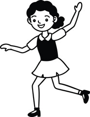 Black Line Drawing of Student Avatars Bundle