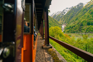 KUROBE, JAPAN - july 2 2025 Scenic railway in Kurobe gorge.