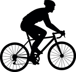 Obraz premium Cyclist silhouette action shot