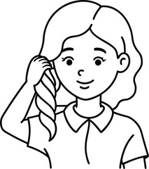 Obraz premium student avatar flat vector line art white background