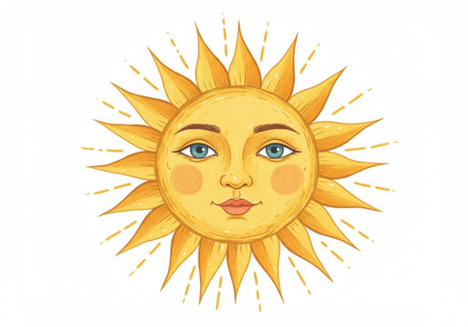 Face sun sticker summer sunny planner happy decoration painting
