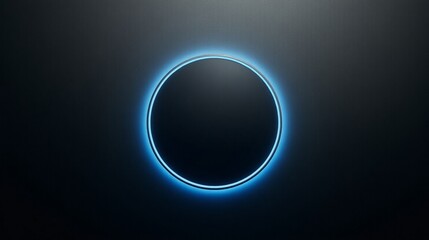 Black Background with Blue Circular Frame
