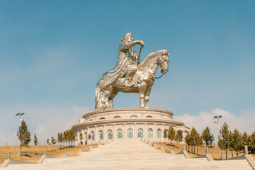  Ulaanbaatar, mongolia - 2 may 2025 aerial view of Genghis Khan Statue Complex