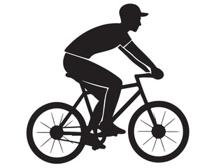 Fototapeta premium BICYCLE RIDER ICON SILHOUETTE