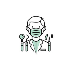 A medical professional dentist holding dental tools for teeth health.