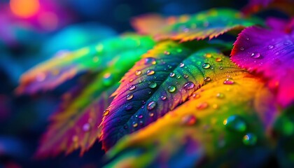 abstract colorful background, close up of colorful leaves