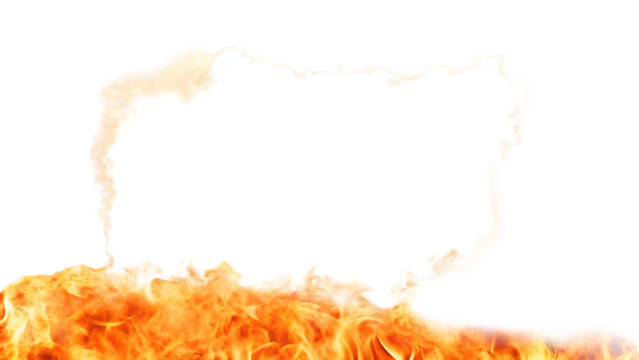 Fiery frame border with empty center isolated on a transparent background - Powered by Adobe