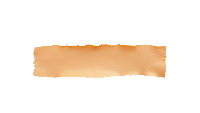 Abgerissenes braunes Papierstück mit natürlicher Kante auf transparentem Hintergrund. Perfekt für Scrapbooking und Collagendesign.