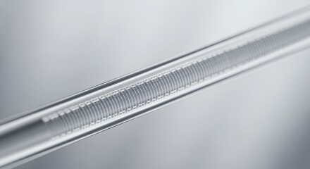 Highresolution imaging of a fiber Bragggrating inscription line on a photosensitive fiber revealing periodic refractive index modulation patterns.