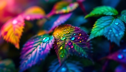 abstract colorful background, close up of colorful leaves