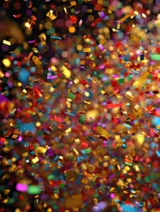 Naklejka premium new year count down event in the party confetti coming down from the air.