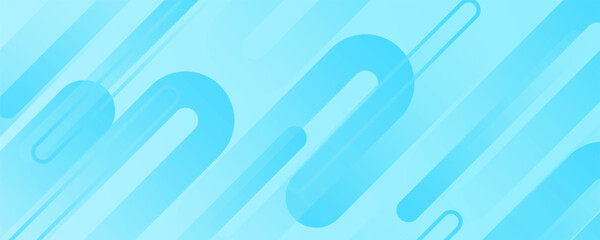 White abstract wide banner background with light blue geometric shapes. Minimal geometric. Modern futuristic concept. Suit for cover, business, presentation. Vector Eps10