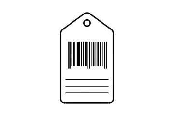 Isolated barcode tag for price and retail labeling with blank space for information ready to use in designs