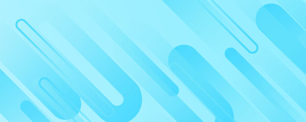 White abstract wide banner background with light blue geometric shapes. Minimal geometric. Modern futuristic concept. Suit for cover, business, presentation. Vector Eps10