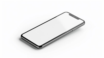 Horizontal cell phone mockup on a white background