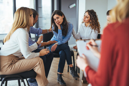 Support Group Providing Emotional Care and Encouragement Amid a Challenging Situation - Powered by Adobe