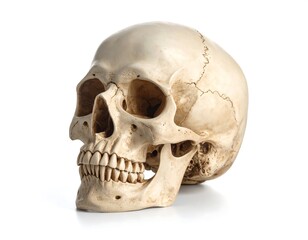 Naklejka premium Detailed human skull model
