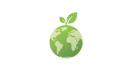 Green Planet: Eco-Friendly Earth Icon for Sustainability Isolated on Transparent Background