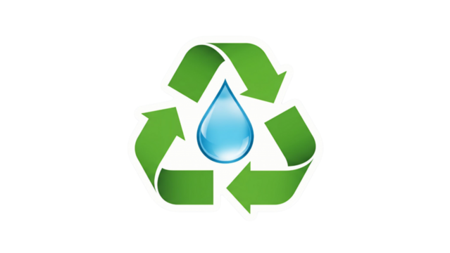 Water Recycling: Essential Icon for Sustainability Campaigns Isolated on Transparent Background