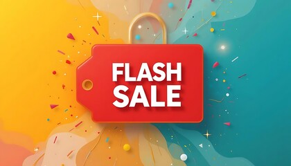 Flash Sale Announcement Colorful Abstract Design.