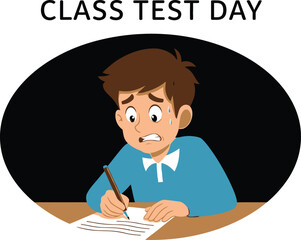 Anxious Student Taking a Test, Feeling Stressed and Overwhelmed, Depicting the Pressure and Anxiety Associated with Exams in Education