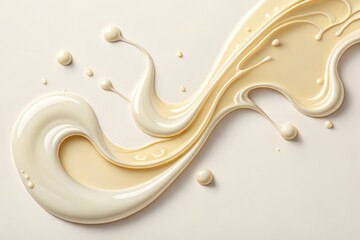 flowing curved form resembling melted plastic, light cream background