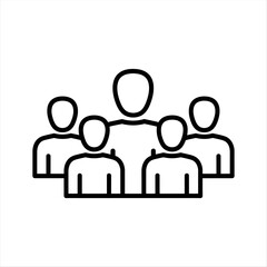 Vector illustration of a group of people standing together, representing teamwork and leadership