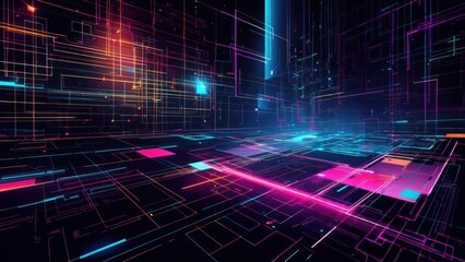 Obraz premium Futuristic digital network