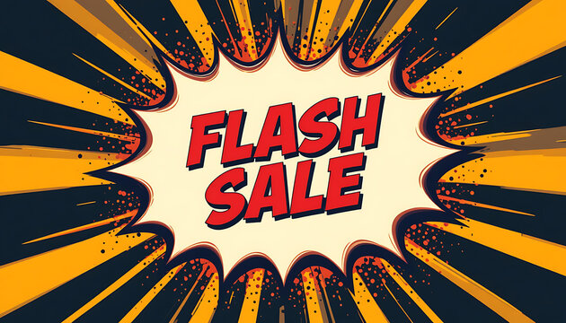 Flash Sale Comic Pop Art Banner Design.