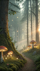 Enchanted forest mushroom photography wallpaper background magical woodland fairytale scene art 4k hd wallpaper, wallpaper 4k