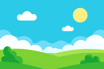 Artistic Cheerful 2D Cartoon Background Scene Happy Colorful Illustration