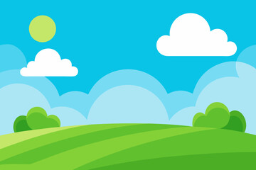 Obraz premium Gentle Cheerful 2D Cartoon Background Scene Happy Colorful Illustration