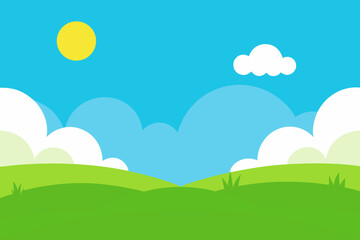 Colorful Cheerful 2D Cartoon Background Scene Happy Vibrant Illustration