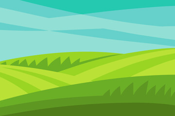 Obraz premium Vivid Minimalist Vector Art Landscape Illustration Abstract Nature