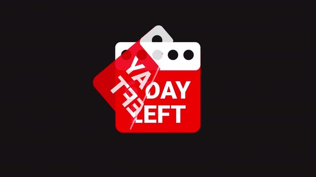 Calendar animation vedio of days from 10 to 1 , Calendar Days animaton vedio on a transparent background ,Calendar animation of days.