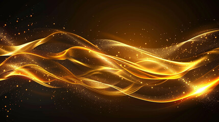 Abstract shiny golden wave design element